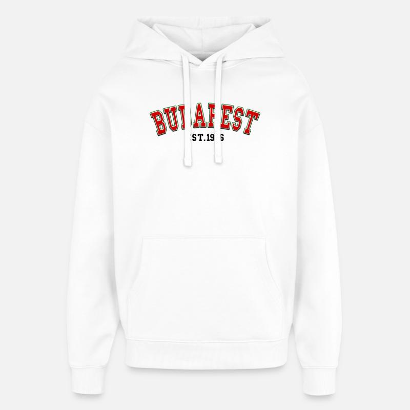 Budapest fondée en 1996 - Sweat à capuche unisexe Stanley/Stella Oversized - blanc