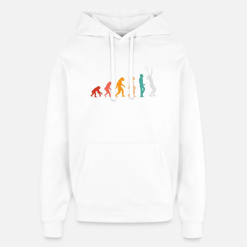 Évolution du tennis - Sweat à capuche unisexe Stanley/Stella Oversized - blanc