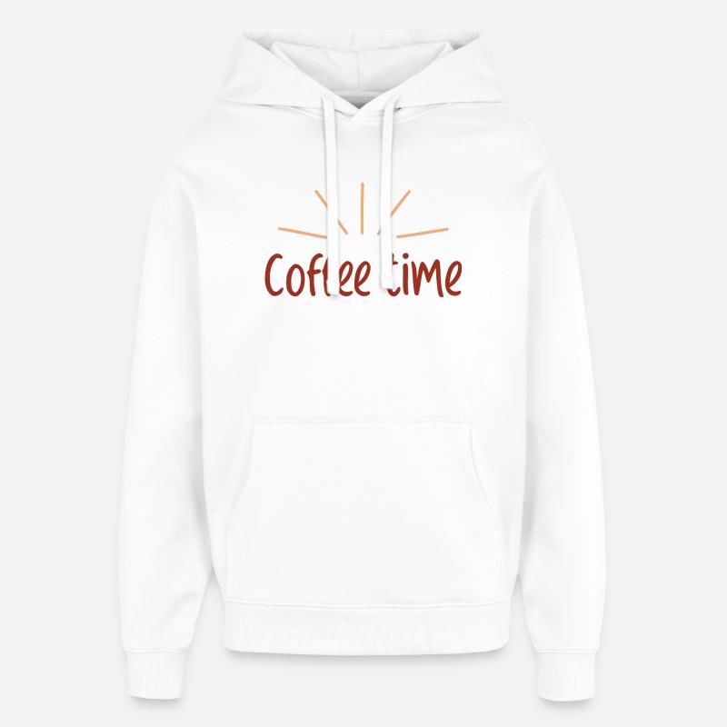 Café Time Soleil Rétro - Sweat à capuche unisexe Stanley/Stella Oversized - blanc