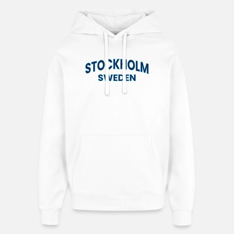 Profil néon de Stockholm Suède - Sweat à capuche unisexe Stanley/Stella Oversized - blanc