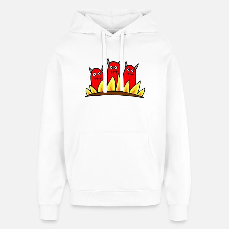 3 Diables - Sweat à capuche unisexe Stanley/Stella Oversized - blanc