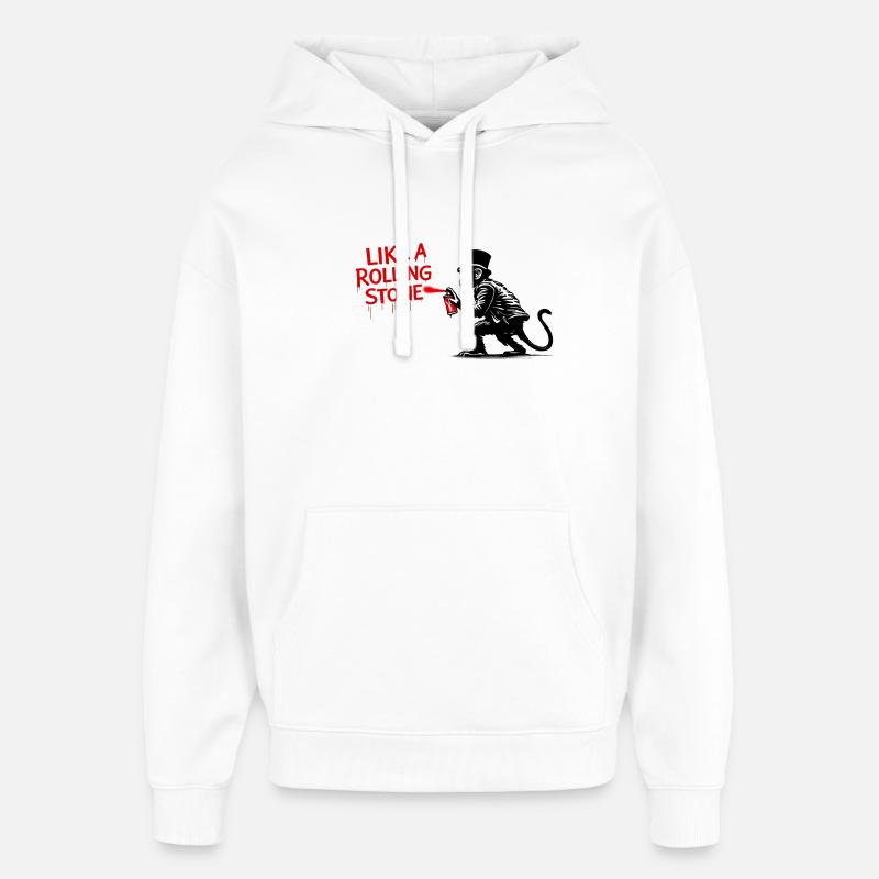 Wie ein Rolling Stone Monkey - Oversized Unisex Hoodie von Stanley/Stella - Weiß
