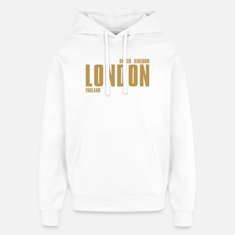 Lettrage en or de Londres - Sweat à capuche unisexe Stanley/Stella Oversized - blanc