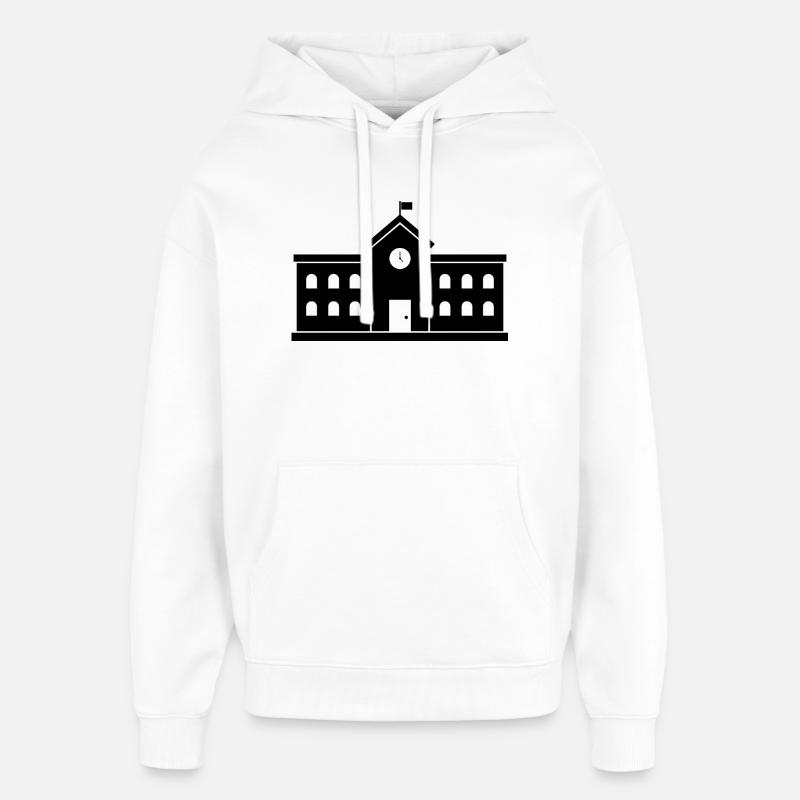 Bâtiment scolaire - Sweat à capuche unisexe Stanley/Stella Oversized - blanc