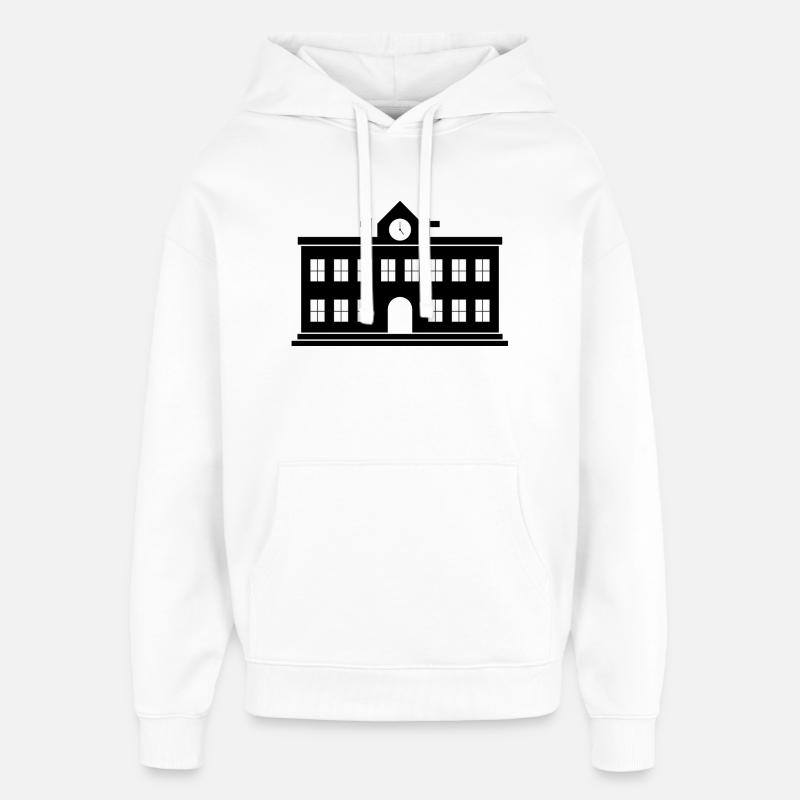 Bâtiment scolaire - Sweat à capuche unisexe Stanley/Stella Oversized - blanc