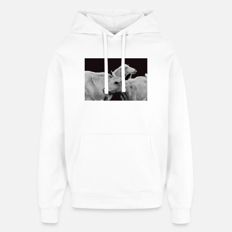 Chèvres blanches - Sweat à capuche unisexe Stanley/Stella Oversized - blanc