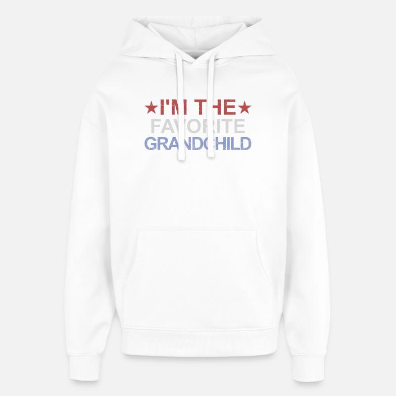 Je suis le petit-enfant préféré - Sweat à capuche unisexe Stanley/Stella Oversized - blanc
