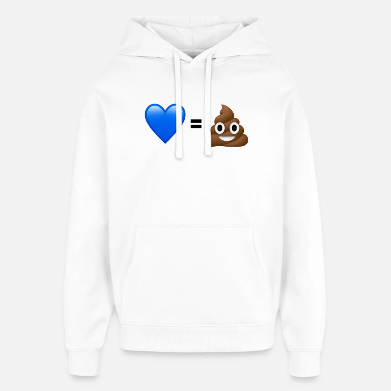 AfD est nul - 💙 = 💩 (Bright Design) - Sweat à capuche unisexe Stanley/Stella Oversized - blanc