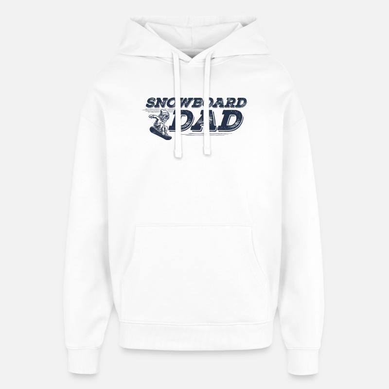 Papa snowboard, Papa snowboardeur, Papa, snowboard - Sweat à capuche unisexe Stanley/Stella Oversized - blanc