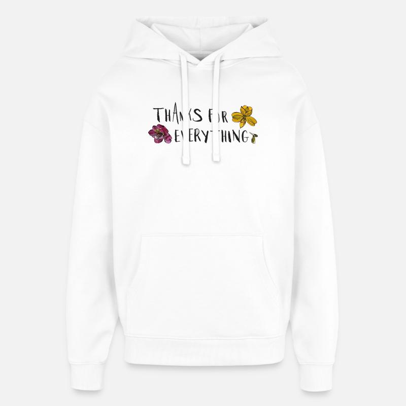 Merci pour tout - Sweat à capuche unisexe Stanley/Stella Oversized - blanc