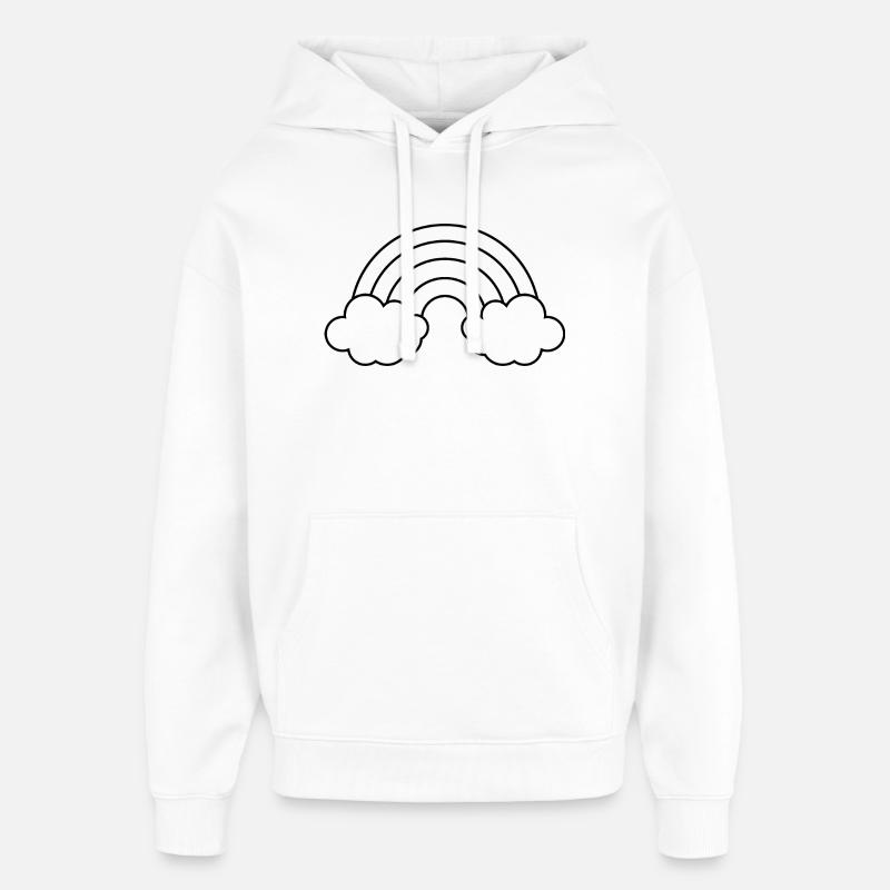 Contour de l'arc-en-ciel - Sweat à capuche unisexe Stanley/Stella Oversized - blanc
