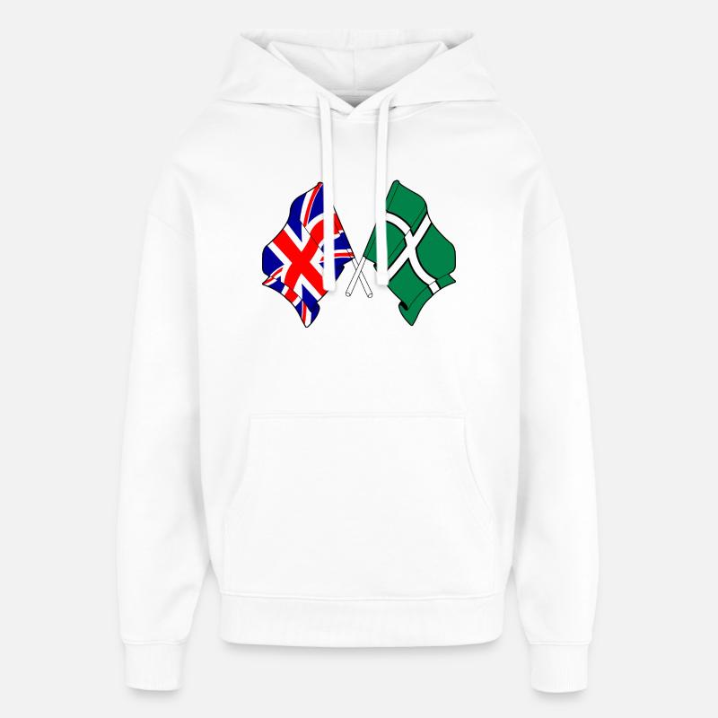 Devon & Great Britain Cross - Oversized Unisex Hoodie von Stanley/Stella - Weiß