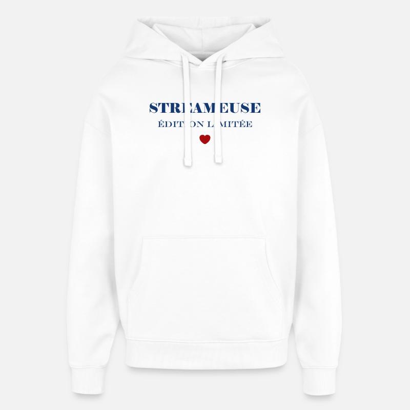 Streameuse  - Sweat à capuche unisexe Stanley/Stella Oversized - blanc