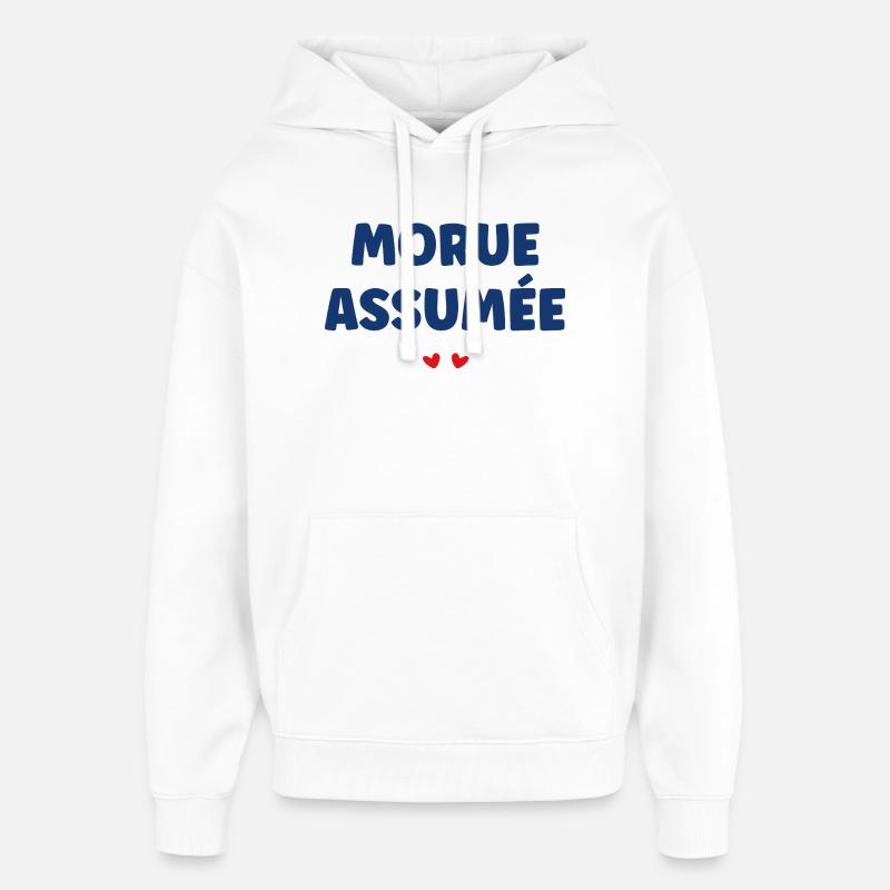 Morue assumée: Humour marin - Sweat à capuche unisexe Stanley/Stella Oversized - blanc