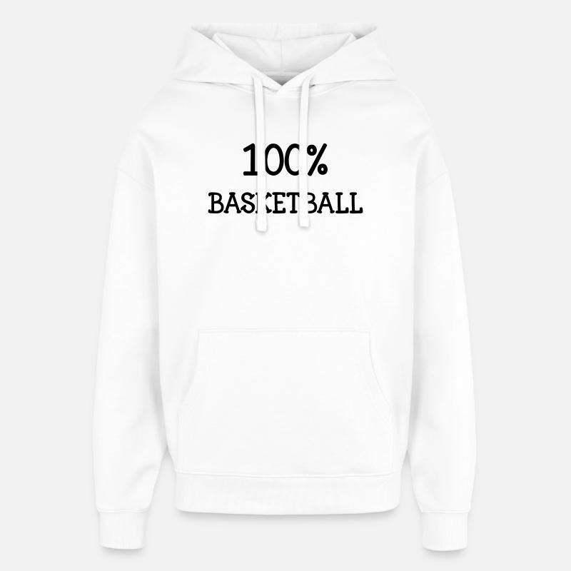 100% basketball – énergie passion terrain  - Sweat à capuche unisexe Stanley/Stella Oversized - blanc