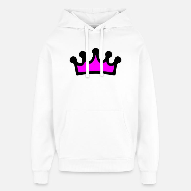 Krone Comic - Oversized Unisex Hoodie von Stanley/Stella - Weiß