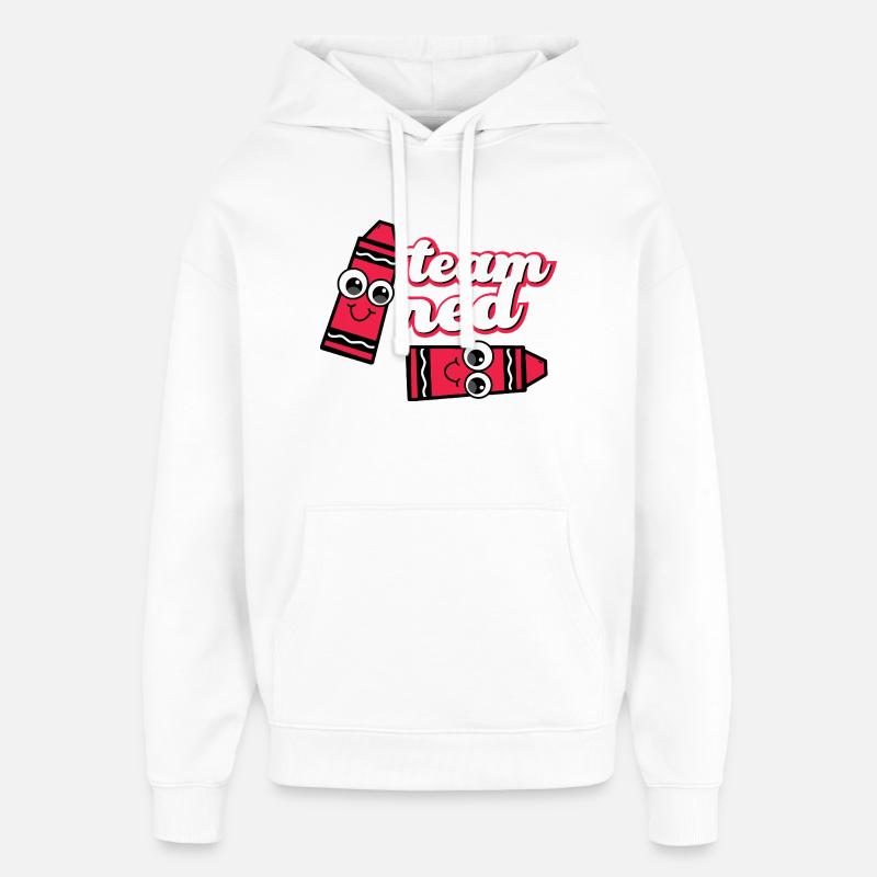 Crayons Joyeux de l’équipe rouge - Sweat à capuche unisexe Stanley/Stella Oversized - blanc