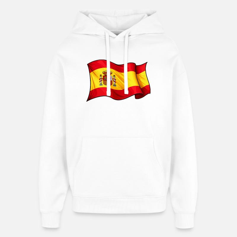 Conception des ondes du drapeau espagnol - Sweat à capuche unisexe Stanley/Stella Oversized - blanc