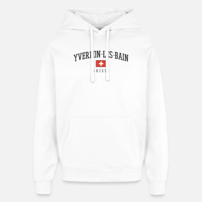 Style suisse d’Yverdon-les-Bains - Sweat à capuche unisexe Stanley/Stella Oversized - blanc