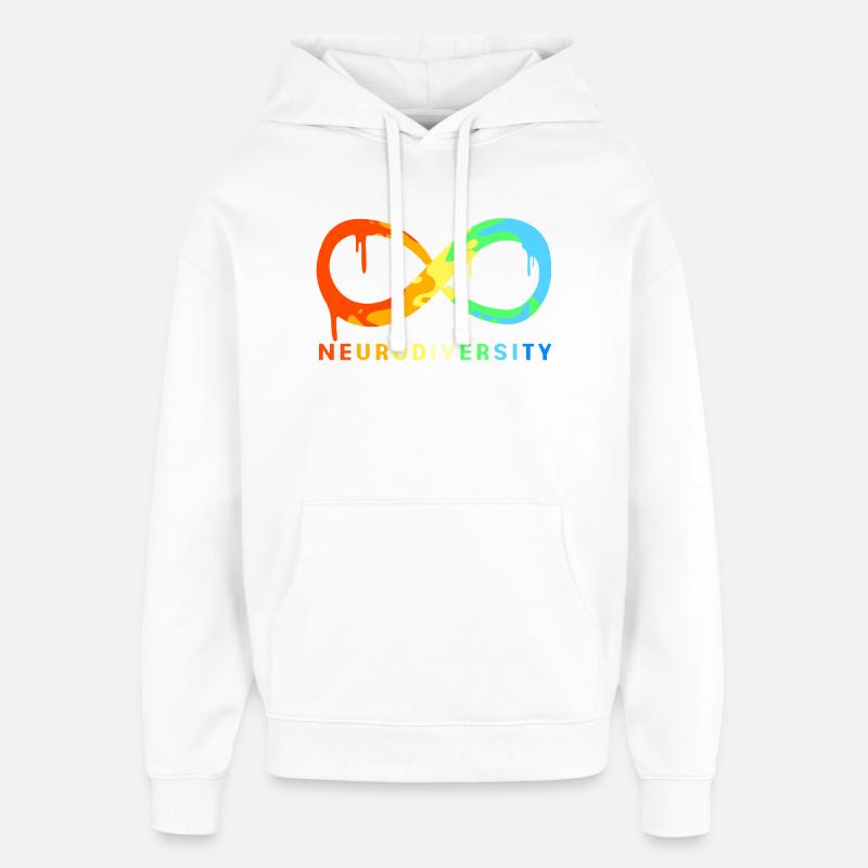 Neurodiversité Autisme Cerveau TDAH Asperger - Sweat à capuche unisexe Stanley/Stella Oversized - blanc