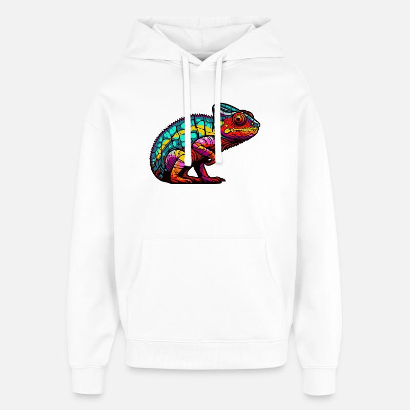 Animal caméléon - Sweat à capuche unisexe Stanley/Stella Oversized - blanc