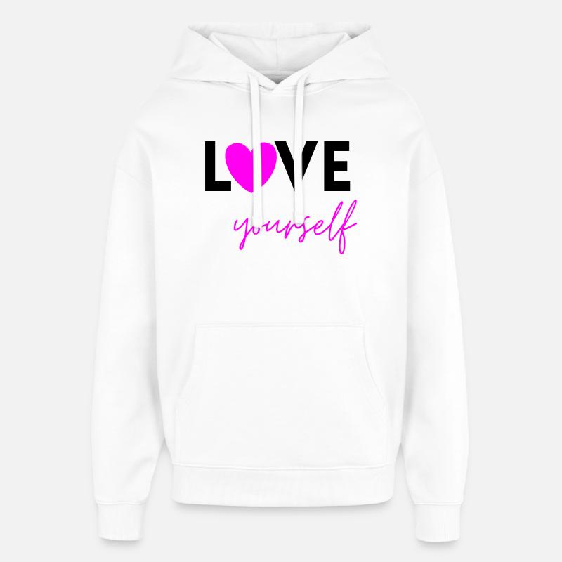 AIME-TOI ROSE ! SENTIMENT D’AUTONOMISATION MENTALE - Sweat à capuche unisexe Stanley/Stella Oversized - blanc