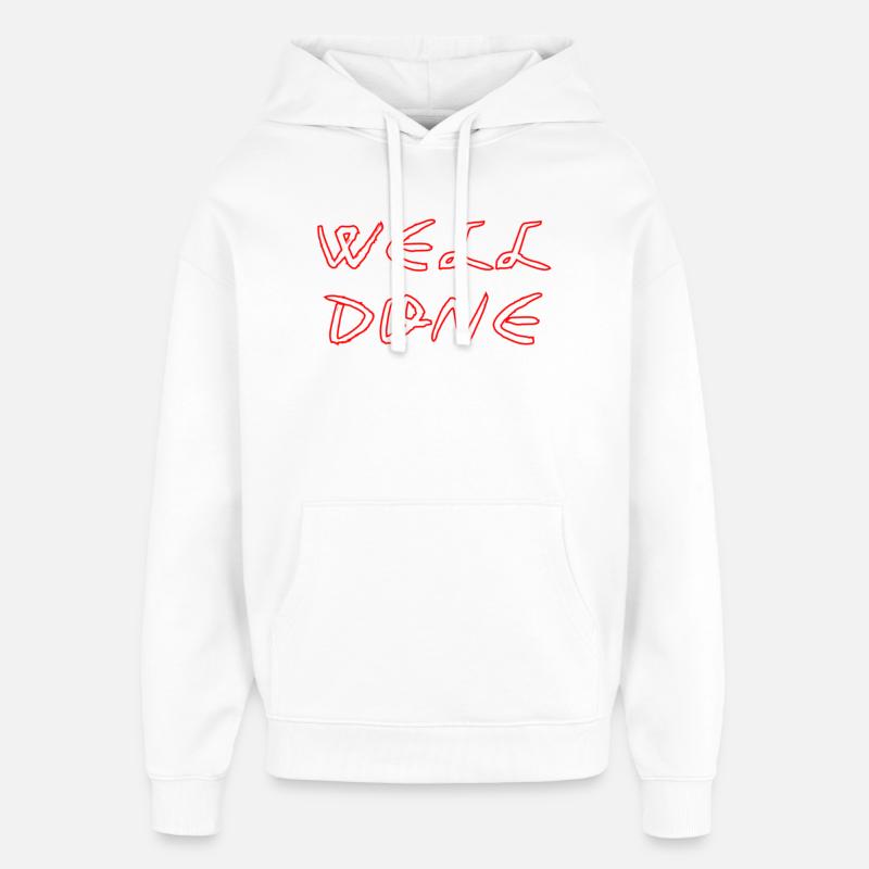 WELL_DONE - Sweat à capuche unisexe Stanley/Stella Oversized - blanc