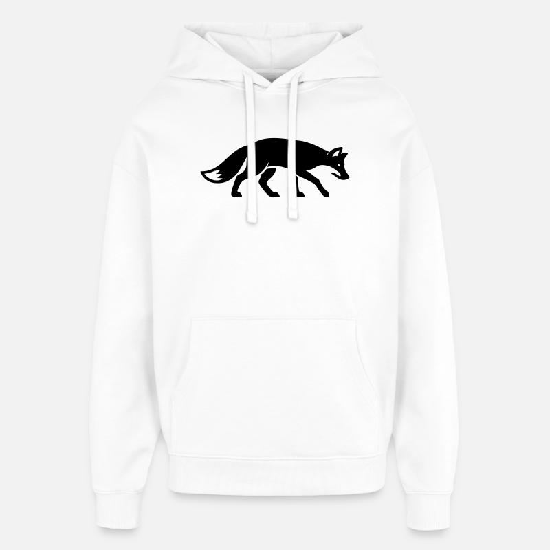 Animal renard - Sweat à capuche unisexe Stanley/Stella Oversized - blanc