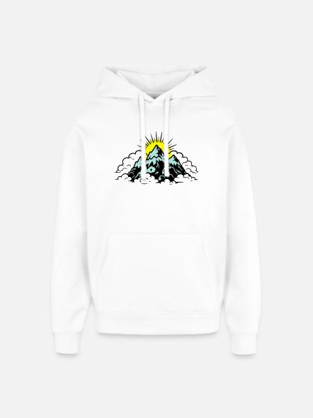 Mountains Alps Nature - Oversized Unisex Hoodie by Stanley/Stella - white
