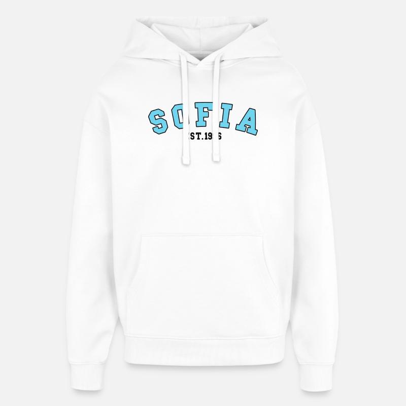 Sofia fondée en 1996 - Sweat à capuche unisexe Stanley/Stella Oversized - blanc