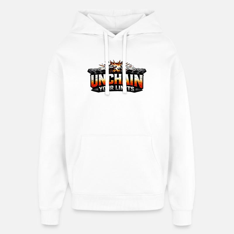 Déclaration de vélo Déchaîner vos limites - Sweat à capuche unisexe Stanley/Stella Oversized - blanc