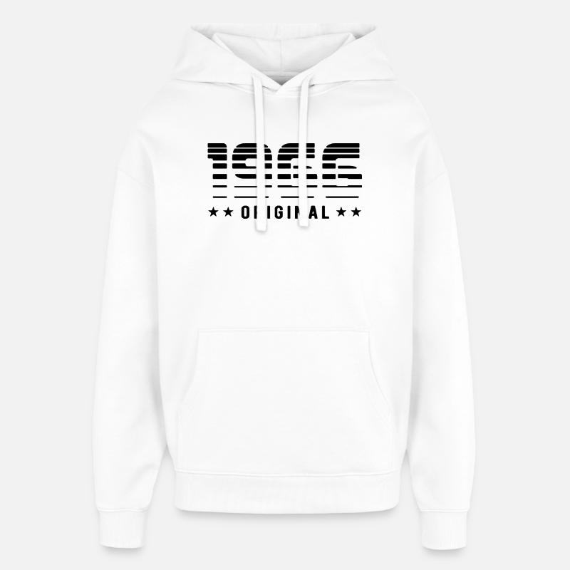 1966 Design rétro original | Anniversaire - Sweat à capuche unisexe Stanley/Stella Oversized - blanc