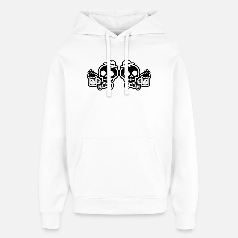 Skelett Bier Team Junggesellen - Oversized Unisex Hoodie von Stanley/Stella - Weiß