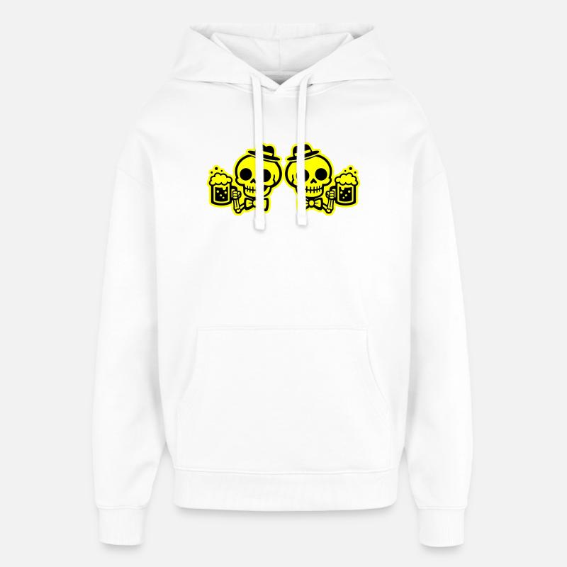 Équipe Skeleton Beer Bachelors - Sweat à capuche unisexe Stanley/Stella Oversized - blanc