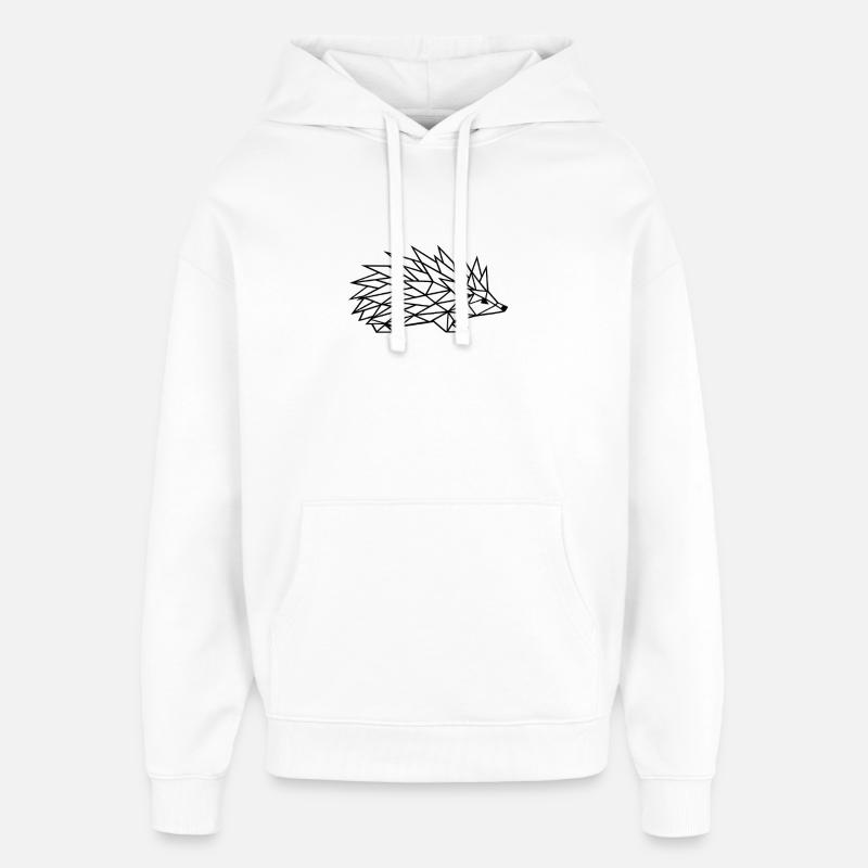 Art géométrique au trait de hérisson - Sweat à capuche unisexe Stanley/Stella Oversized - blanc