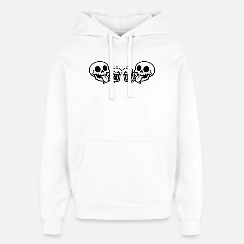Skelett Team Bier - Oversized Unisex Hoodie von Stanley/Stella - Weiß