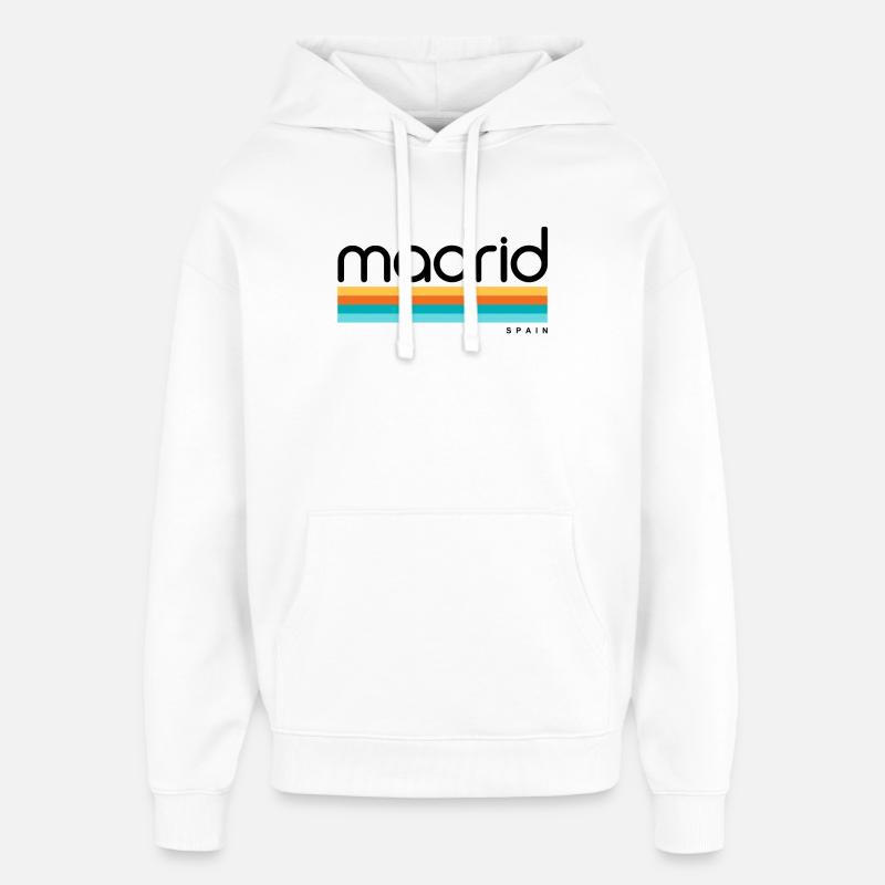 Madrid - Espagne - Espagne - Espagne - Sweat à capuche unisexe Stanley/Stella Oversized - blanc