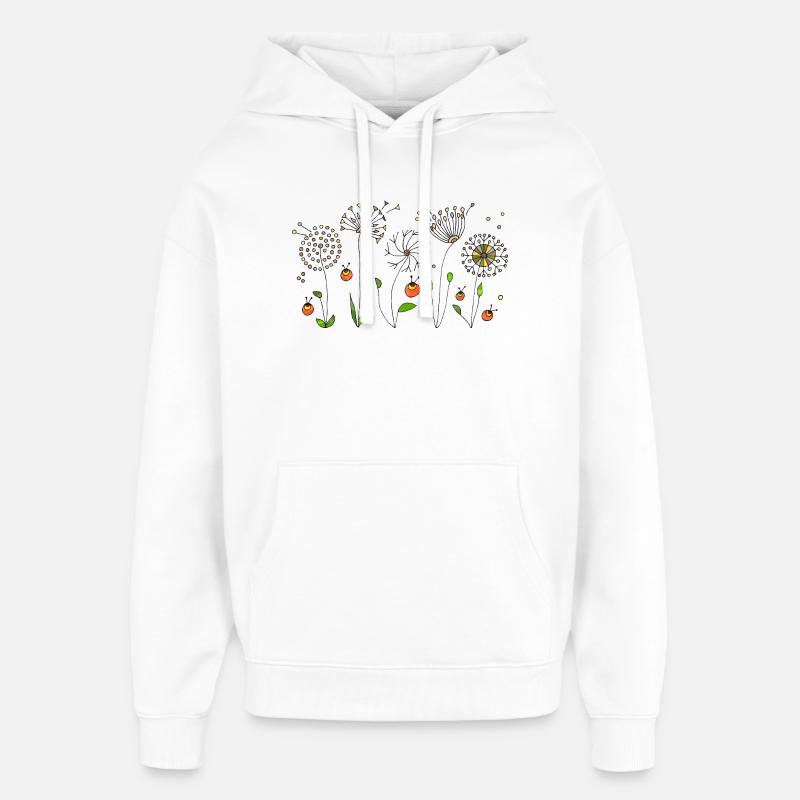 Fleur - Sweat à capuche unisexe Stanley/Stella Oversized - blanc