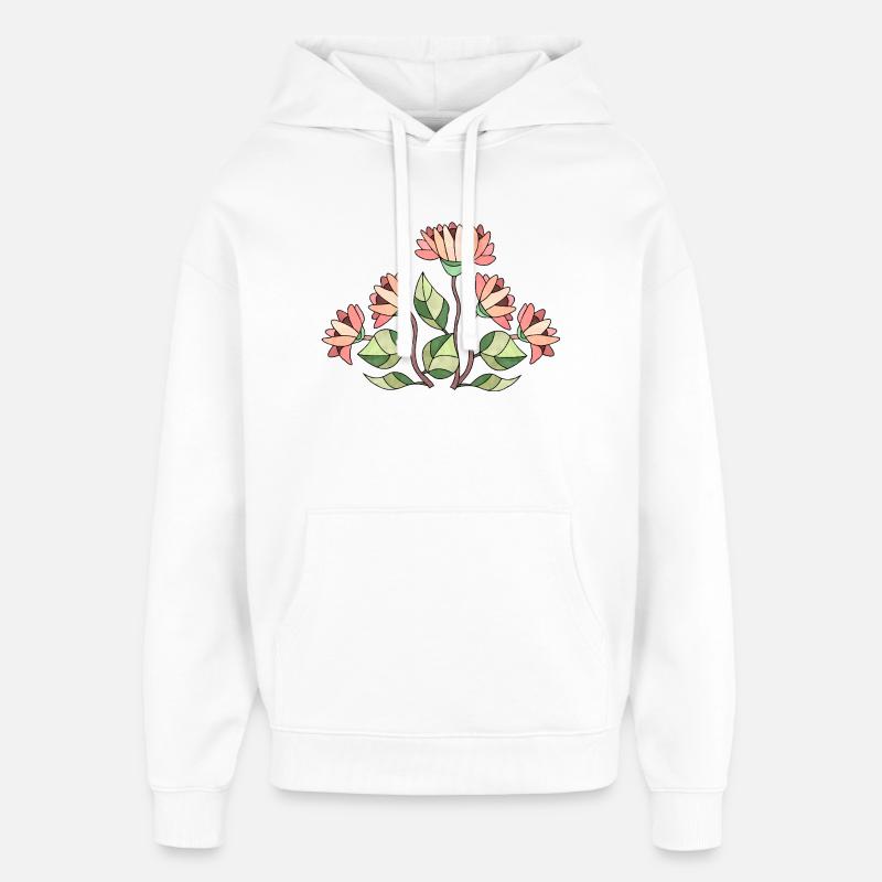 Fleur - Sweat à capuche unisexe Stanley/Stella Oversized - blanc