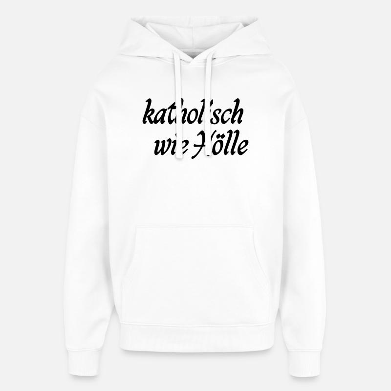 catholique à mourir - Sweat à capuche unisexe Stanley/Stella Oversized - blanc
