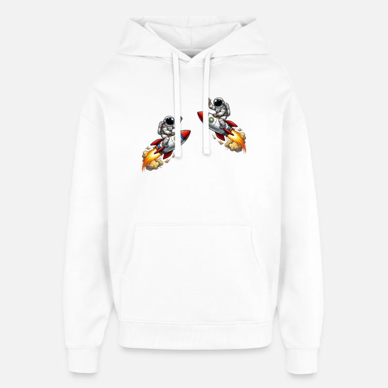 Aventure de la fusée astronaute - Sweat à capuche unisexe Stanley/Stella Oversized - blanc