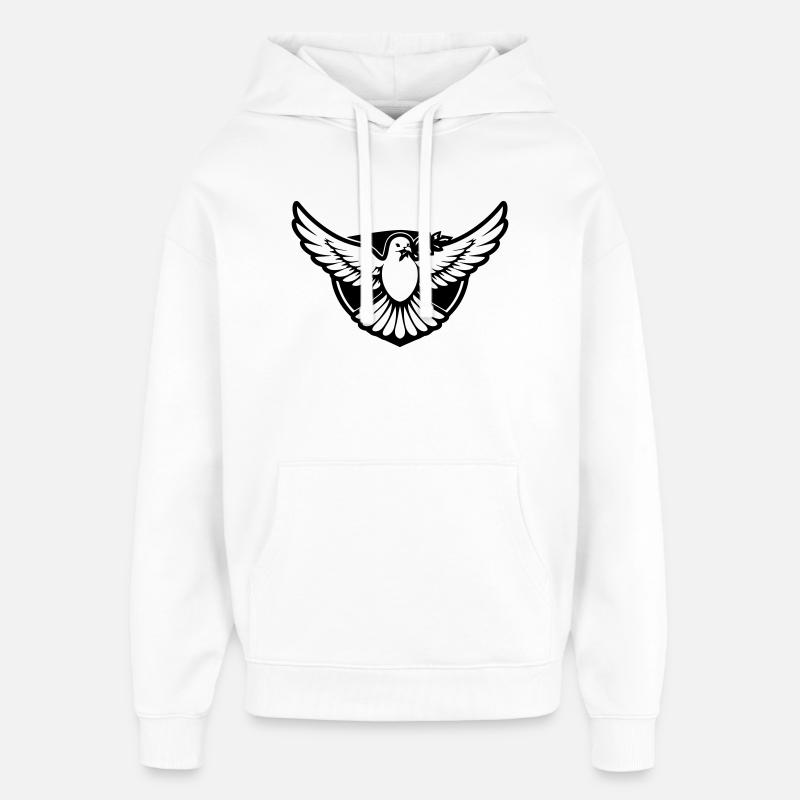 Colombe, Liberté, Paix - Sweat à capuche unisexe Stanley/Stella Oversized - blanc