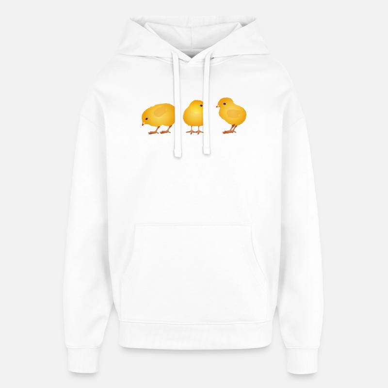 Chick – Cute Spring and Easter Motif - Oversized Unisex Hoodie by Stanley/Stella - white