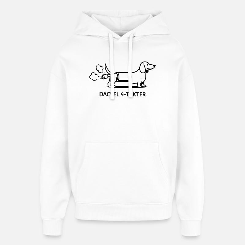 Teckel Quatre Temps - Sweat à capuche unisexe Stanley/Stella Oversized - blanc