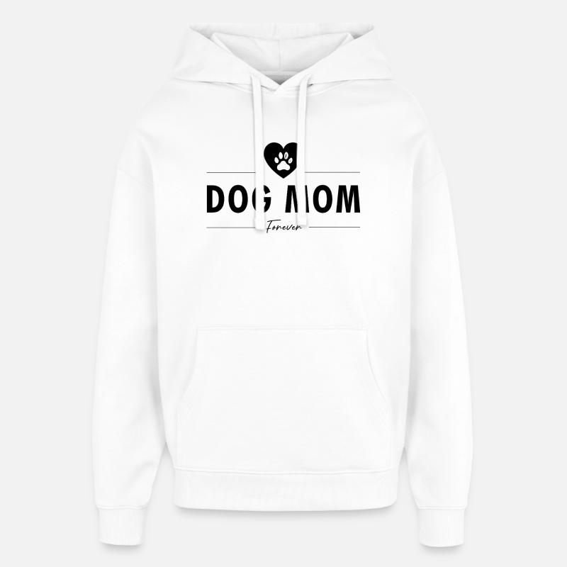 Maman du chien (Noir) - Sweat à capuche unisexe Stanley/Stella Oversized - blanc