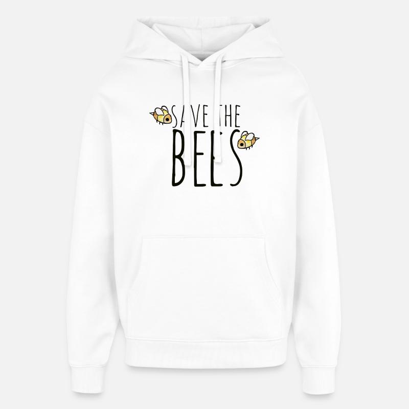 Conservation des abeilles Save the Bees - Sweat à capuche unisexe Stanley/Stella Oversized - blanc