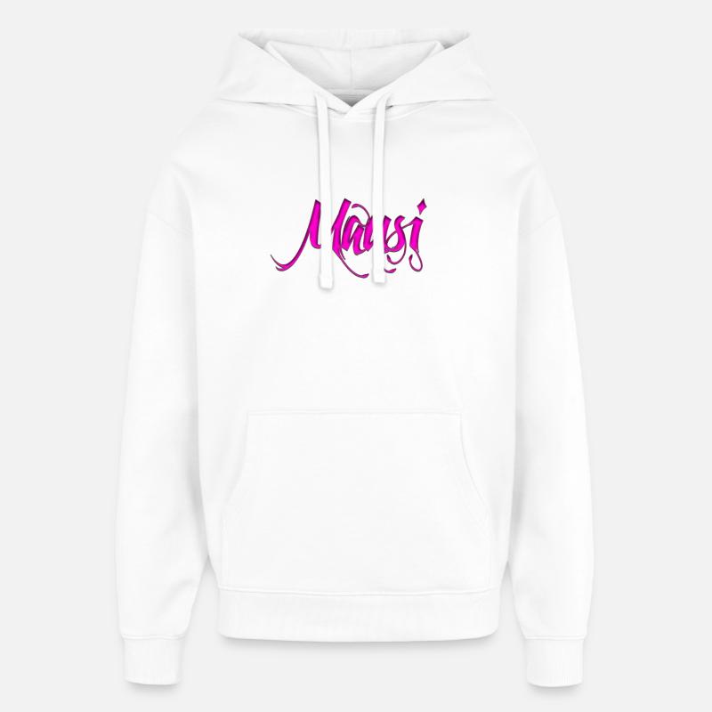 Mausi_-_ - Sweat à capuche unisexe Stanley/Stella Oversized - blanc