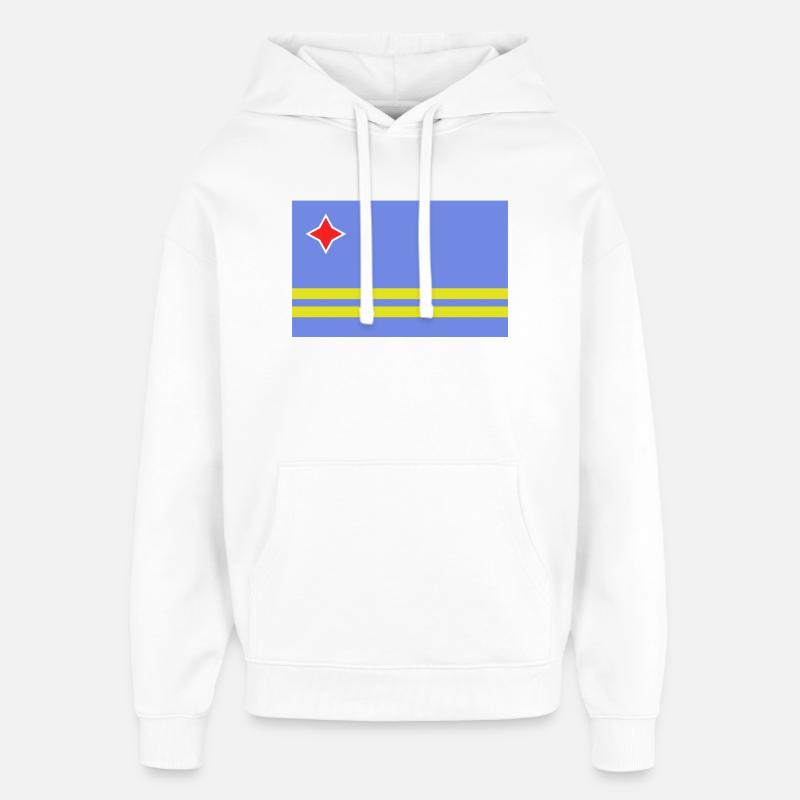 Drapeau d’Aruba - Sweat à capuche unisexe Stanley/Stella Oversized - blanc