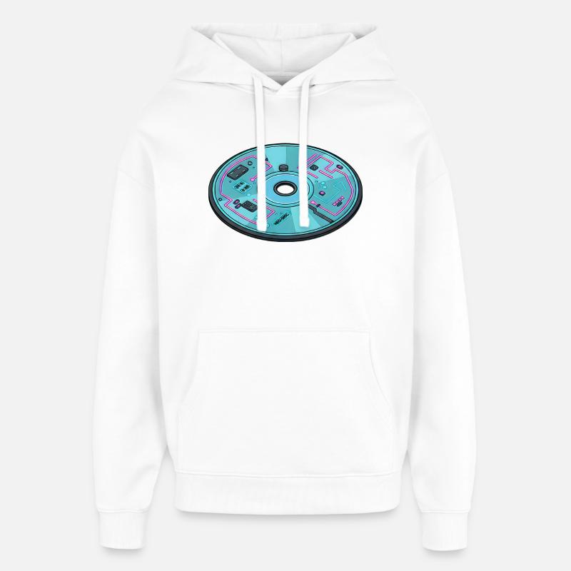 Digitale Zukunft Computer 90er Retro Design - Oversized Unisex Hoodie von Stanley/Stella - Weiß