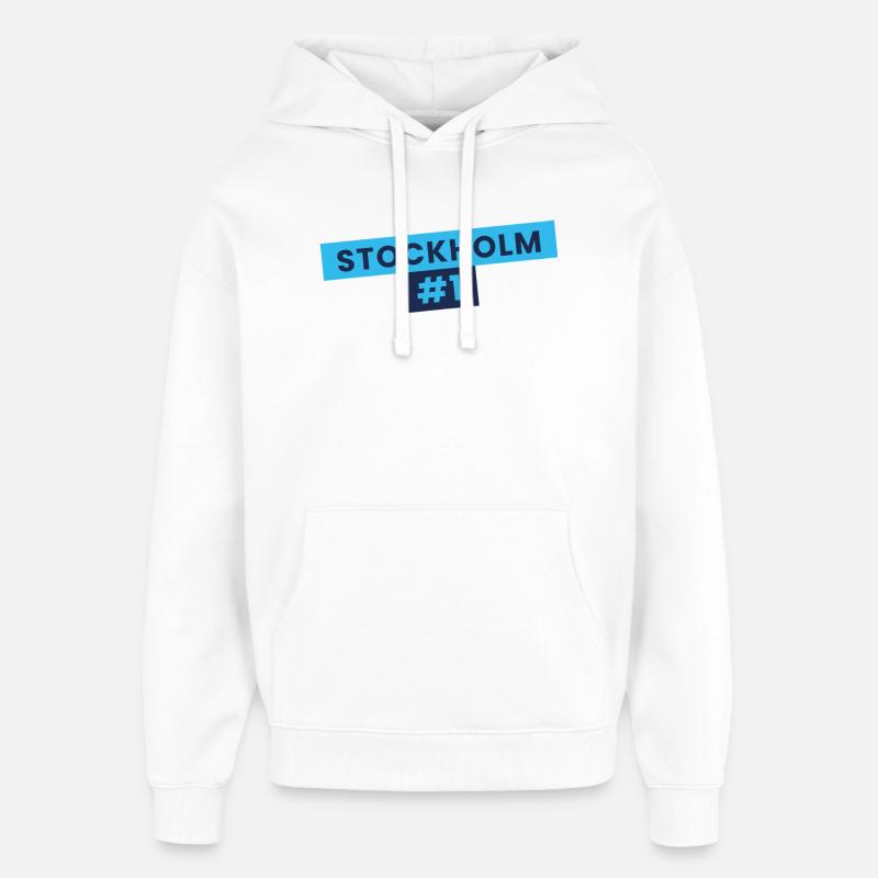 Conception de la bannière Stockholm #1 - Sweat à capuche unisexe Stanley/Stella Oversized - blanc
